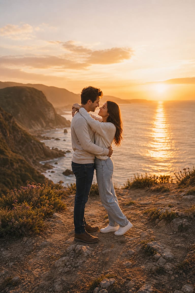 Couple, golden hour — Duo scenes example
