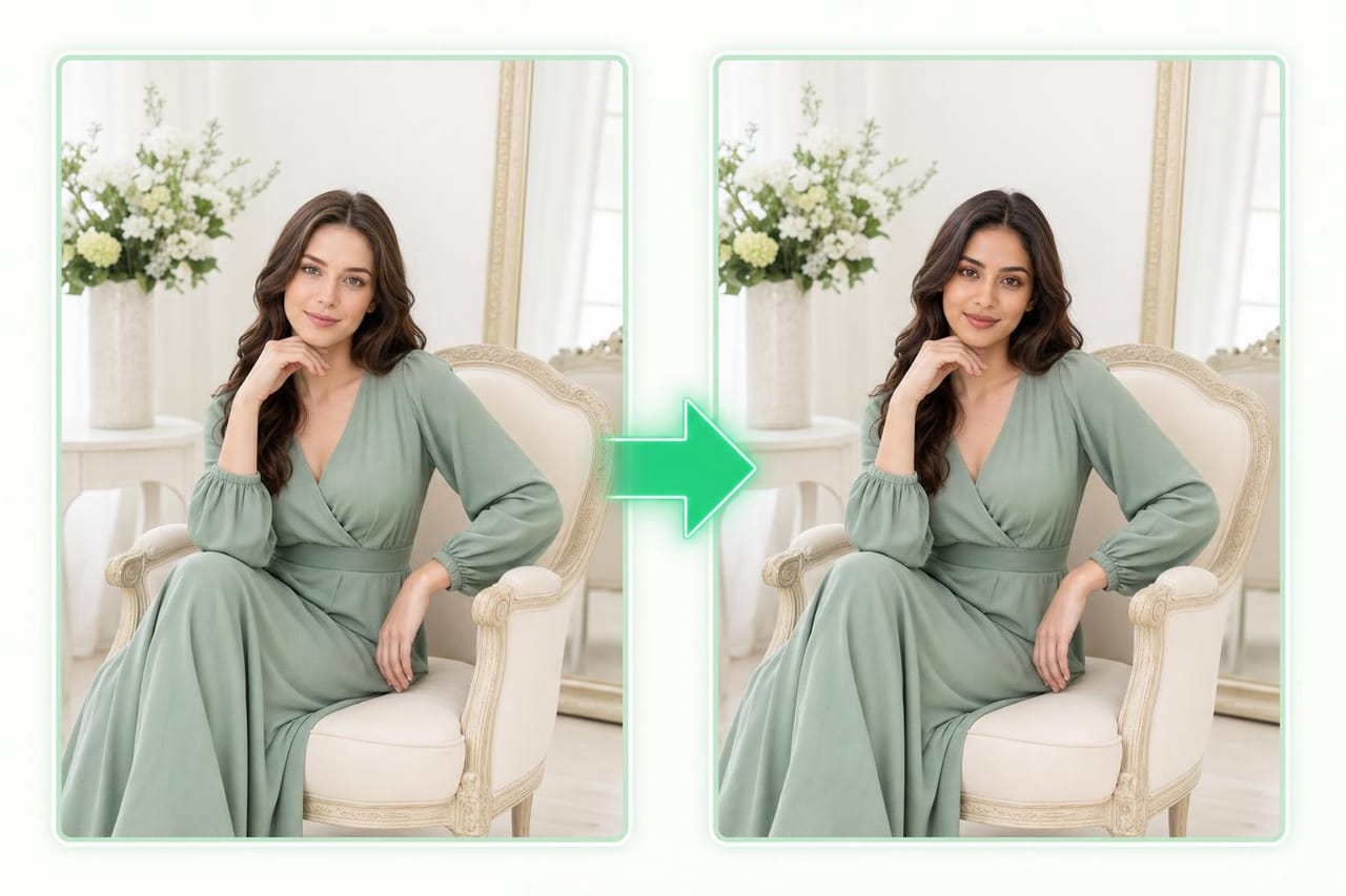 AI Face Swap example on Vynzo — Face Swapper